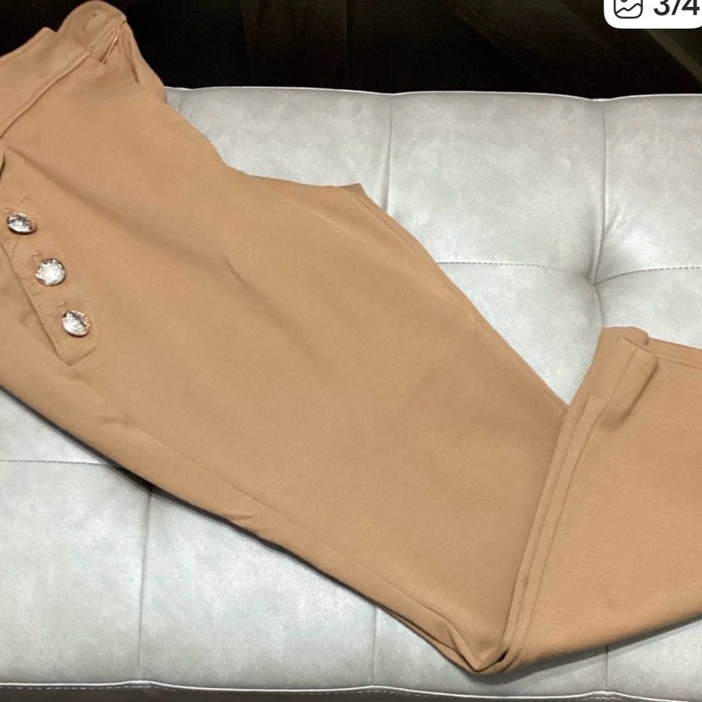 Classic Jolie Slim Ankle Trousers with nautical buttons on pockets & belt loops